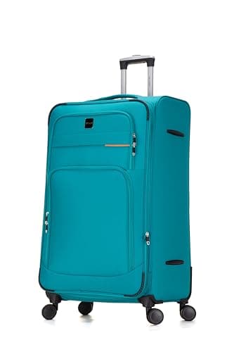 Skylark 32" Extra Large Suitcase Super Lightweight Luggage 20% Expandable 4 Wheels Spinner 3-Digit Combination Lock Soft Shell Luggage Check in for 30kg (Aqua, 162 litres)