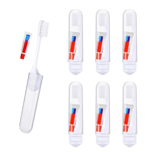 Travel Toothbrush Set,6 Pcs Foldable Toothbrushes Soft Toothbrushes