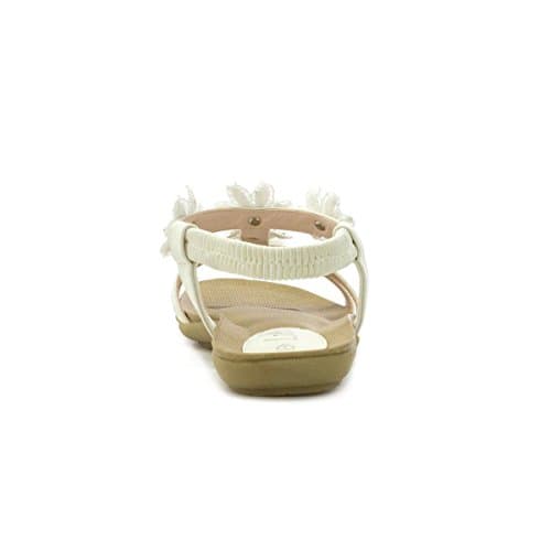 Lilley Stella Womens White Flower Crochet Sandal - Size 6 UK - White — view 4