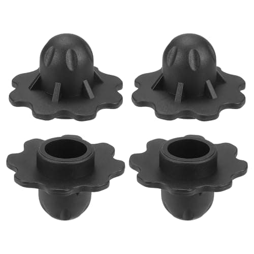 sourcing map 4Pcs Camping Chair Foot Cover, 0.71 Inch Plastic Table Legs Feet Covers Furniture Floor Protectors for Outdoor Moon Chair Folding Furniture Camping Gear, Black