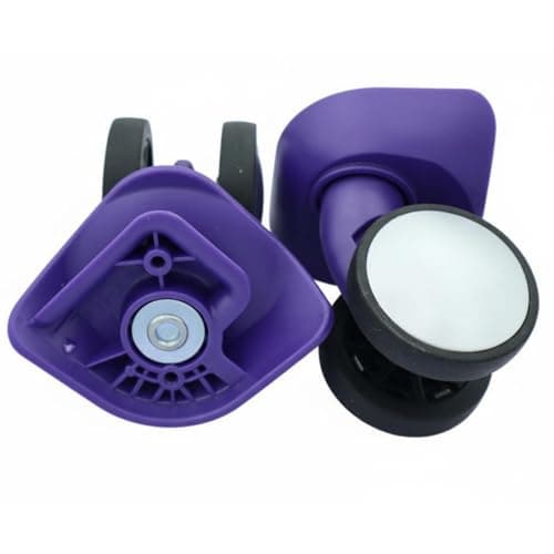 FewNvWa Luggage Wheels Pair Universal Suitcase Caster Replacement Double Swivel Accessory Smooth Rolling Noise Reduction Construction Suitable for Travel Repairs Upgrades, Purple