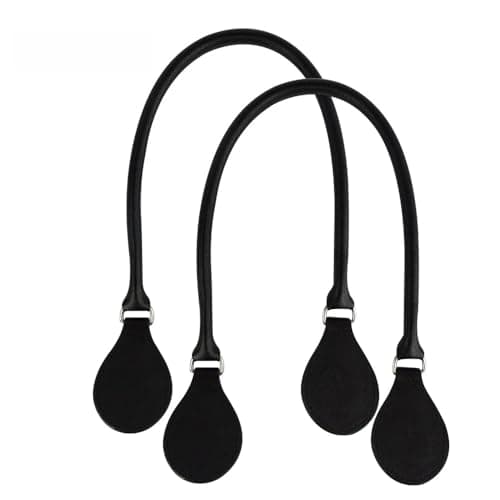 New 1 pair Round O bag long short Leather Handles with drops attachments hand-held shoulder straps for Classic Mini Obag (Length:68cm,White) — view 5