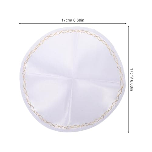 BESPORTBLE Handmade White Yarmulke Skullcap for Men Adults – Religious Headwear for Prayer and Israel Pilgrimage, Travel Cap for Weddings and Celebrations — view 2