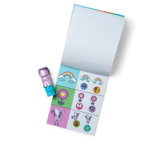 Melissa & Doug WOW 24-Page Activity Pad and Sticker Stamper | Travel Toys for Kids | Glitter Unicorn - Purple - FSC Certified — view 3