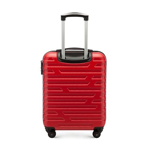 WITTCHEN Travel Suitcase Carry-On Cabin Luggage Hardshell Made of ABS with 4 Spinner Wheels Combination Lock Telescopic Handle A-Line II Size Red — view 4