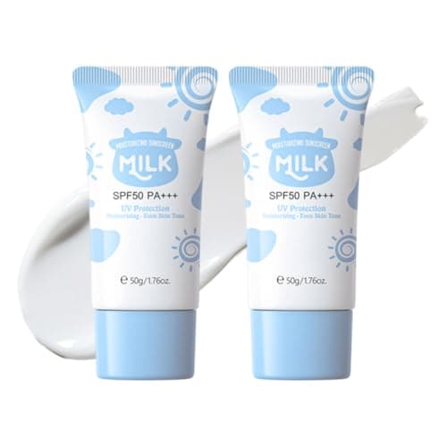 Wenrny Daily Moisturizing Milk Sunscreen for Face & Body,2 Pack Everyday Milk Sunblock with Sodium Hyaluronate for Even Skin Tone,Long Lasting Travel Size Broad Spectrum Sun Protection Cream