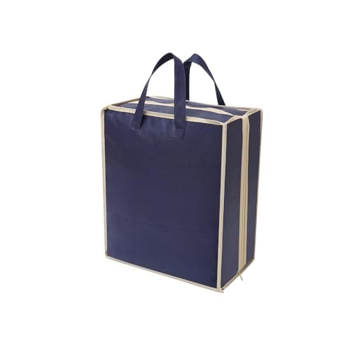 Foldable Travel Shoe Storage Bag – Portable Organiser Holds Up to 6 Pairs – Dustproof Zip Case with Handles – Compact Luggage Packing Solution for Home or Holiday – Multiple Colours (Navy Blue)