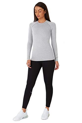 TCA Super Thermal Top Women - Ladies Thermal Vest - Thermals Womens - Ski Base Layer Women - Workout Tops for Cold Weather - Marl Grey, S — view 6