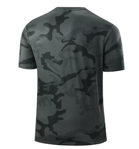 Men's Quick Dry Camo Sports T-Shirt, Moisture Wicking, Cooling T-Shirt for Running Training Outdoor Workout (E,S) — view 4