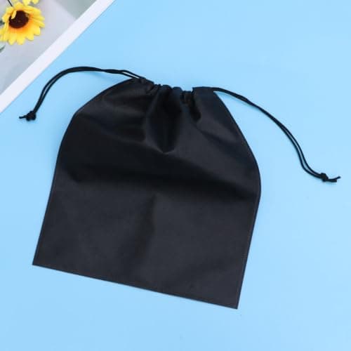 12pcs Nonwoven Fabric Drawstring Bag 40x30cm Black for Travel — view 3