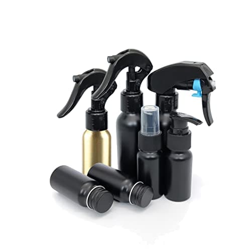 ZEOABSY Pack of 3 Empty 100ml Black Refillable Spray Bottles, 100 ml Aluminum Misting Bottles Black Trigger Sprayer for Cleaning, Gardening, Travel Beauty, Barber Shop Essential + 1 x Funnel — view 6