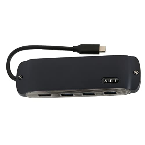 Yanmis 8 in 1 USB C Hub Docking Station, USB C Multiport Adapter Dual Monitors with 4K RJ45 100W PD, for Laptop Type Dongle, USB3.0 USB2.0 TF Card Reader, Plug and Play, (Navy Blue) — view 2