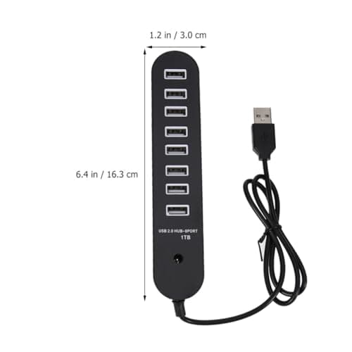 Dm-hb70 USB 2.0 Hub 8-port Black Plastic for Computer Phone — view 2