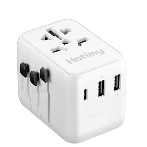Universal Travel Adapter, Hotimy Worldwide Travel Plug with USB C & 2 USB A