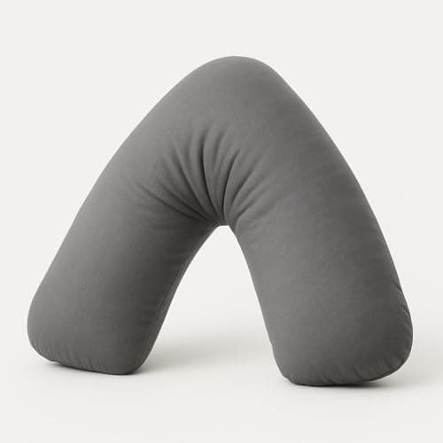 HOMES-LINEN Orthopaedic V-Shaped Pillow Extra Cushioning Support For Head, Neck & Back (Grey, V-Pillow With Cover) — view 2