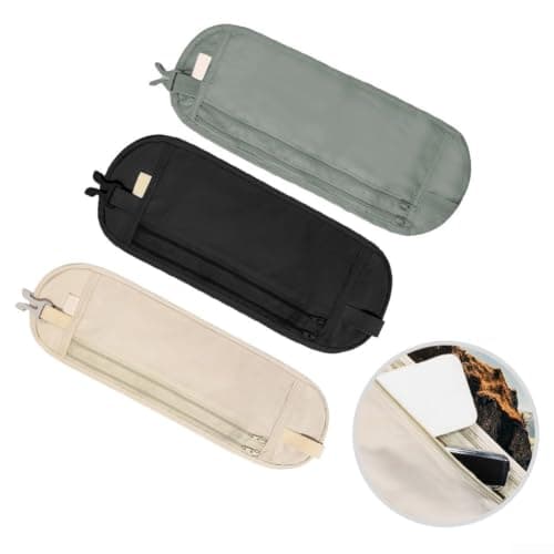 Theft Proof Money Belt for undercover Waist Bag for Travel - for slim Security Pouch with Multiple Pockets for Phone Keys ID - Comfortable Mesh Back 34x13cm(Gray) — view 5