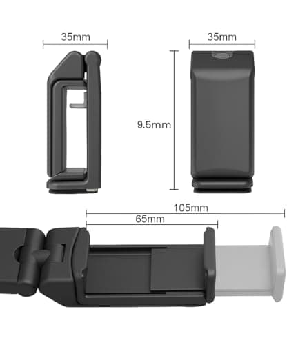 DTHGAEYQQ 360 Degree Rotatable Adjustable Phone Holder - Airplane in Flight, Plastic Retractable, Foldable Travel Essential for Home/Office - Universal, Black — view 2