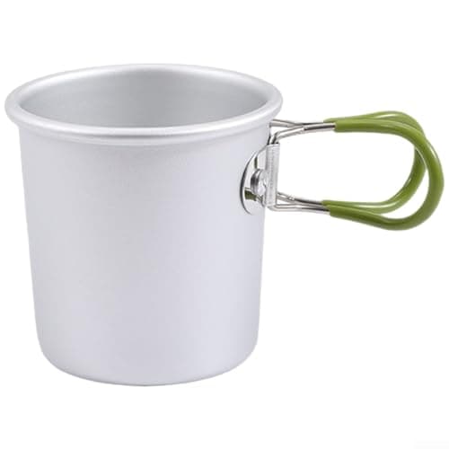 Aluminum Alloy Folding Cup, For Camping Hiking, Light 150ml Collapsible Travel Mug With Silicone Handle, For Outdoor Picnic Coffee Tea(Blue) — view 3