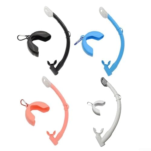 Snorkel Tube Dry Top Valve 2-in-1 Foldable Silicone Breathing Tube with Storage Box for Snorkeling Scuba Diving Swimming Adults Kids Black White Pink Blue(White) — view 5
