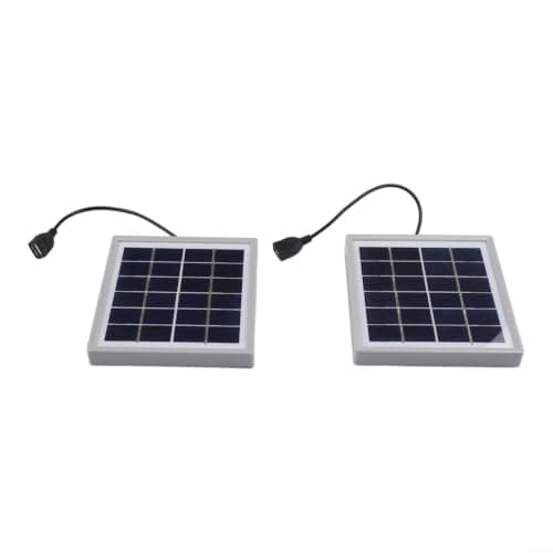 Dual 5W Foldable Solar Charger Set with Mounts - USB Power Bank for Phones Cameras - for ideal for Garden Shed Garage - 5.5x5.12 Inch Panels(white)