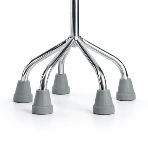 The Helping Hand Company Aluminium Height Adjustable Quad Cane, Small Base, Lightweight 4 Point Stability Walking Stick for Elderly and Mobility Support — view 3