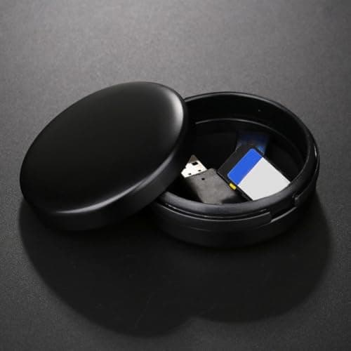 KICHOUSE Black Metal Headphone Storage Case Portable and Protective Aluminium Alloy Carrying Bag Easy to Carry Heavy Duty Earphone Storage for Travel — view 6