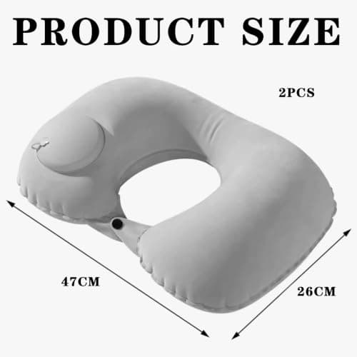 Noirwwe 2Pcs Inflatable Travel Neck Pillow for Airplanes — view 2