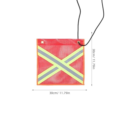 Operitacx 2pcs Reflective Safety Flags for Trucks Double-sided Mesh Construction Outdoor Warning Banners with Uv-resistant Pvc for Trailer Vehicle Travel Visibility — view 2