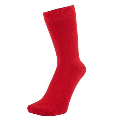 ZAKIRA Combed Cotton Dress Socks - Plain Colour Business Crew Socks for Men & Women, Soft Breathable Cotton, 6-10 (UK), Red — view 2