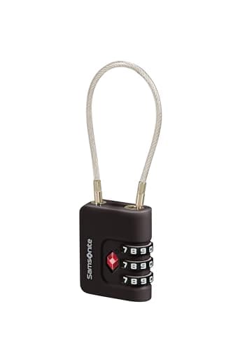 Samsonite TA Revolution - TSA Cable Lock with 3-Digit Combination, Secure Luggage Lock for suitcases & Bags, Black
