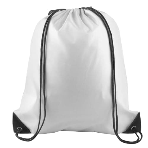 PLULON White Drawstring Bags Drawstring Backpack Bulk, String Backpack Cinch Sack Sport Gym Bags for Yoga Traveling Outdoor Sports
