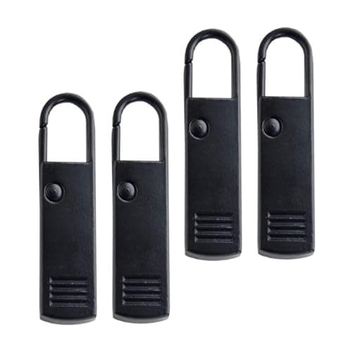 Anneome 4pcs Multi-Function Zipper Pullers for Clothing Bags Black Zipper Head Repair Kit for Jackets Luggage Backpacks DIY Projects and Replacement Needs