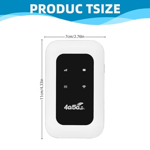 Portable Wifi Router for Travel - Pocket Router,Unlimited Satellite Internet, 5G Wi-Fi pocket Router,Power on and Use,High-Speed 5G Connectivity, Dual-Band Wi-Fi, Wireless Seamless Streaming (White) — view 3