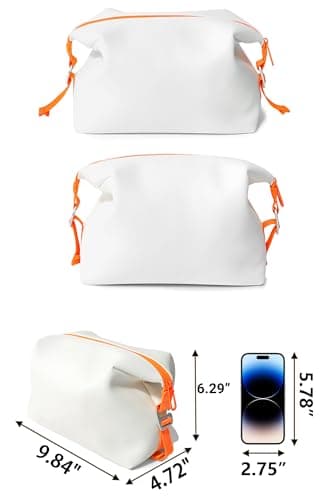 Onbagway 13" 6L Large Silicone Dopp Kit,Waterproof Leakproof Toiletry Bag,Foldable Travel Makeup Case for Mens Womens, White, 3L-6L, Toiletry Bag for Men — view 3
