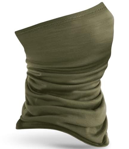 Merino Wool Multi-Purpose Headwear - Breathable, Quick-Drying, Anti-Bacterial, and Odor Resistant - Available in Black, Military Green, and Steel Blue (Green)