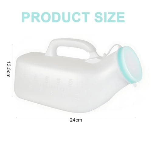 Urine Bottles Male Spill Proof Urine Bottle Male Urinal Bottles for Men 1000mL Thick Plastic Pee Bottle for Men Portable Urinal Bottle with Lid for Hospital Elderly Travel Bottle and Emergency — view 2