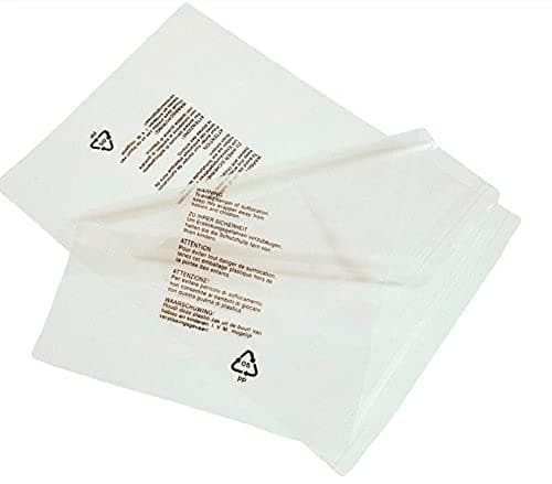 100 Clear Plastic SELF Seal Garment Clothing Bags with Safety Warning RESEALABLE Peel & Seal Polypropylene Clothes T-Shirt Shirt Display Postal Packing Postage Sacks MAILERS SABCO (12" x 16") — view 2