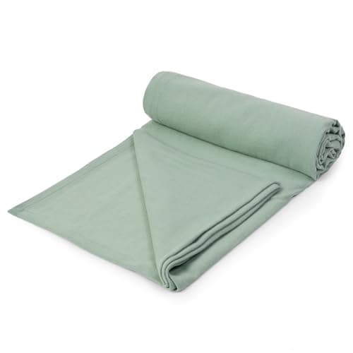 Yoga Studio Organic Cotton Yoga Blanket – 142 x 205cm Meditation Blanket, GOTS Certified, Compact, Easy-To-Carry. Yoga Essentials (Sage Green) — view 3