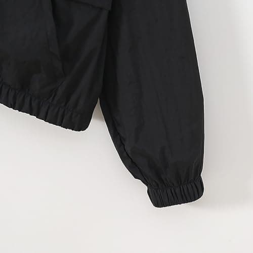 Boys Girls Rain Jacket Spring Fall Waterproof Zipper Hooded Raincoat Teen Kids Plain Lightweight Windbreaker with Pockets Breathable Packable Rain Coat (UK, Age, 13 Years, 14 Years, Regular, Black) — view 6
