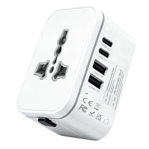 Universal Travel Adapter Worldwide with 2 USB C & 2 USB A Ports