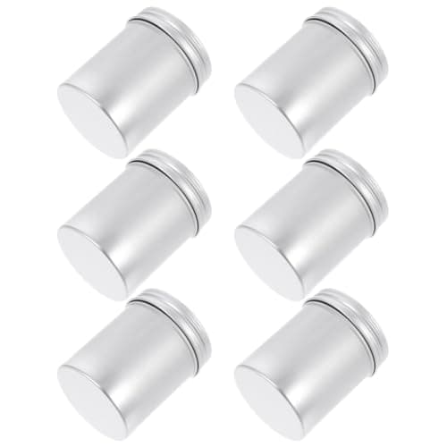 RUNROTOO 6pcs Aluminum Jar Refillable Small Aluminum Box 80ml Silver, Portable Empty Container for Cream, Moisturisers and Daily Storage