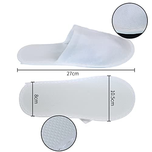 DBOO Disposable Slippers - Closed Toe Spa Slippers for Women, Hotel, Travel & Home Use (White) — view 2