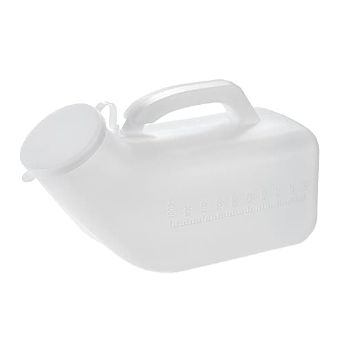 1 x Easy Care Solutions | Male Urinal Bottle | 1000ml | White Secure Cap | Measuring Scale | Easy Grip Handle | Pack of 1, Opaque — view 3