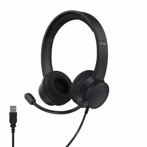 Trust Roha II On-Ear USB PC Headset with ENC Noise Cancelling Microphone