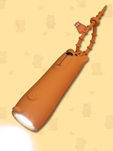 CoolGift Mart Kids Silicone Torch, Dimmable Flashlight for Toddlers Kids Boys Girls, Rechargeable Hanging Night Light for Camping, Night Walks and Home Use, Fun Animal Themed Portable Flashlight