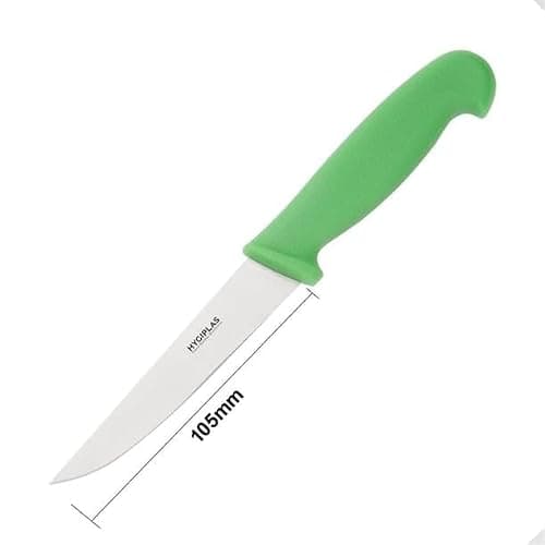 Hygiplas Vegetable Knife 10.5 cm/4 inch, Green, Weight: 40 g, Colour Coded Green for Salads & Fruits, Soft Grip Nylon Handle, Dishwasher Safe, Rockwell Hardness 52-57°, C860 — view 2