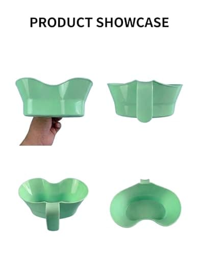 Vomit Bowl with Easy-Grip Handle - 800ml Emesis Basin - Contoured Bedside Sick Bucket for Kids, Adults, Pregnancy Morning Sickness, and Motion Sickness (Green) — view 5