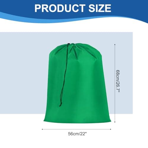 sourcing map Laundry Bag with Drawstring Closure 27"x22" Green — view 2