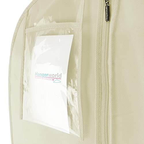 HANGERWORLD 72 Inch Ivory Extra Wide Breathable Wedding Dress Bridal Gown Garment Cover Bag with 14 Inch Gusset — view 6