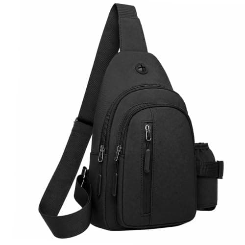 Meralo Unisex Crossbody Shoulder Bag with 5 Pockets & Headphone Port